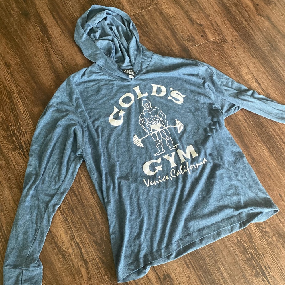 Golds gym Venice beach hooded workout shirt long sleeve